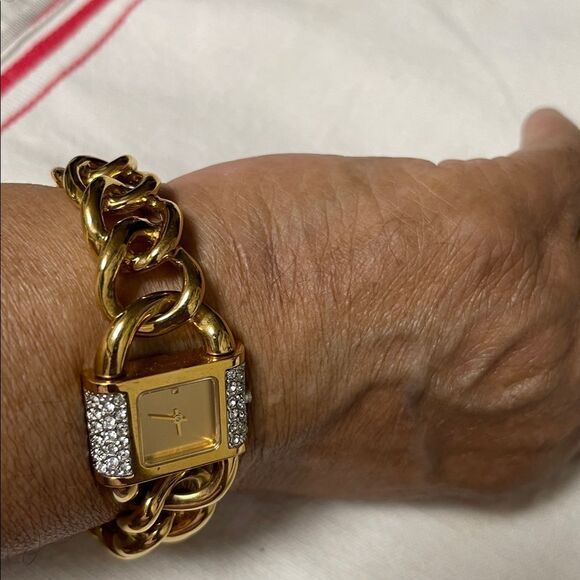 Vintage Franklin Mint 22k Gold EP with Crystal Settings Women\'s Bracelet Watch main image 5